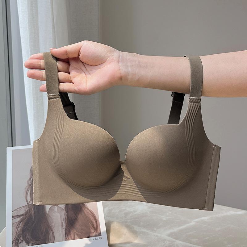 Seamless Lingerie Women's Thin Anti-sagging Bra Tapering Breasts Glossy Ultra-thin Bra Push Up Bra