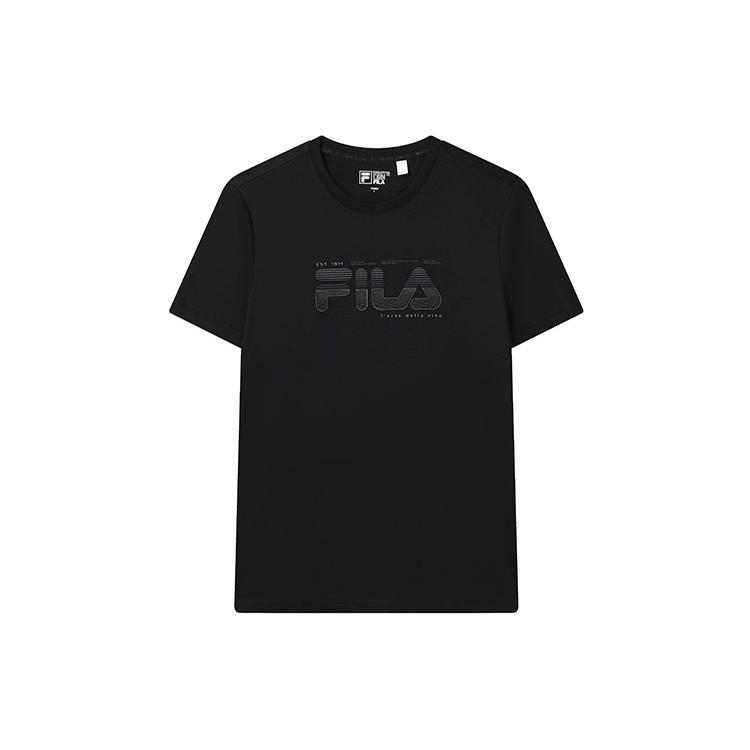 FILA T Shirts Men s Jet Black Crew Neck Moderate F11M317101FBK S
