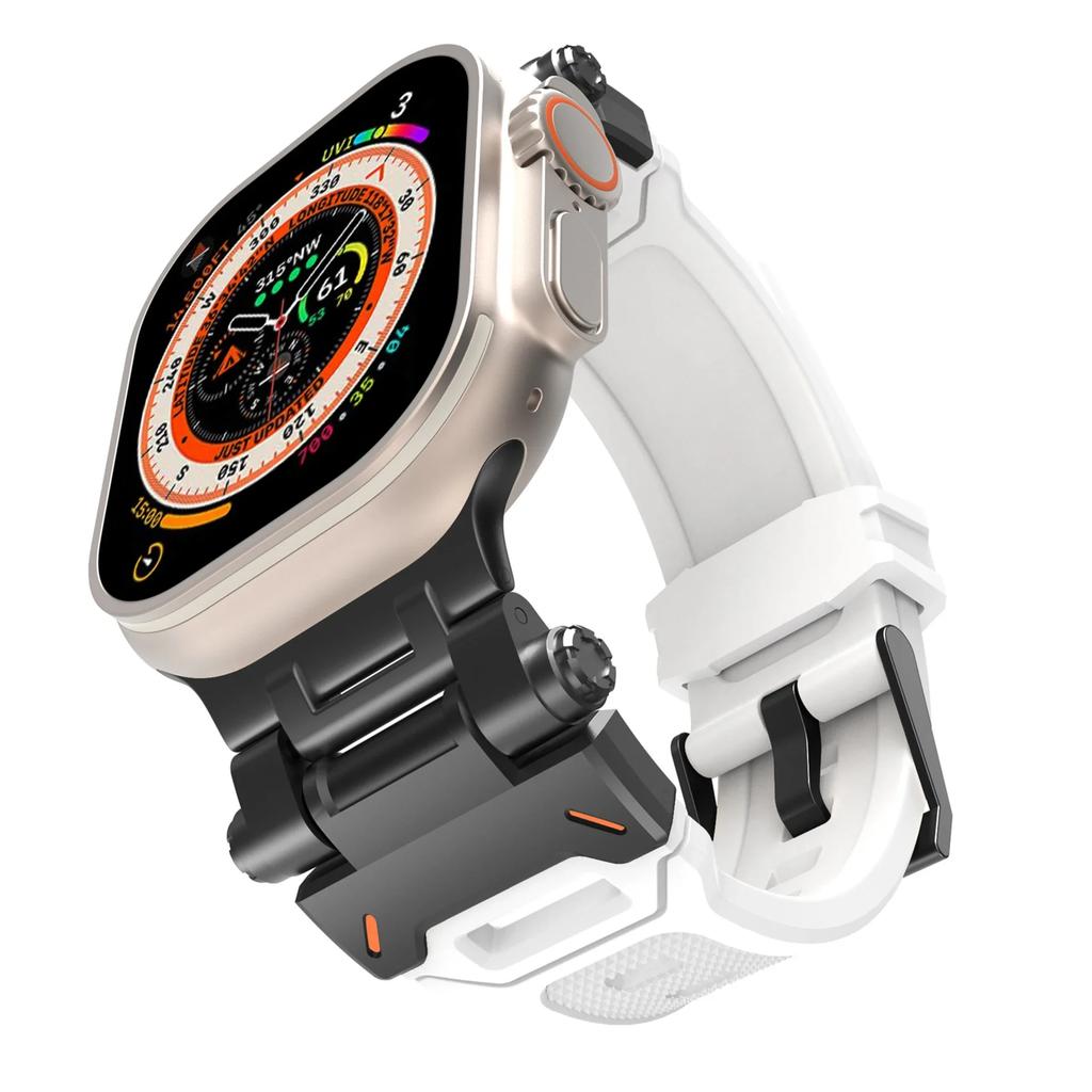Silicone Strap for Apple Watch Strap Ultra 3 49mm 46 45 44 42mm Titanium Color Sports Watch Band for IWatch 11 10 9 87 6 5 4 SE3