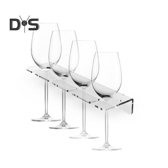 2 szt. ścienny uchwyt na kieliszki do wina akrylowy stojak na kieliszki w kształcie litery L kryształowy przezroczysty akryl łatwy montaż domowa kuchnia restauracja bar organizer