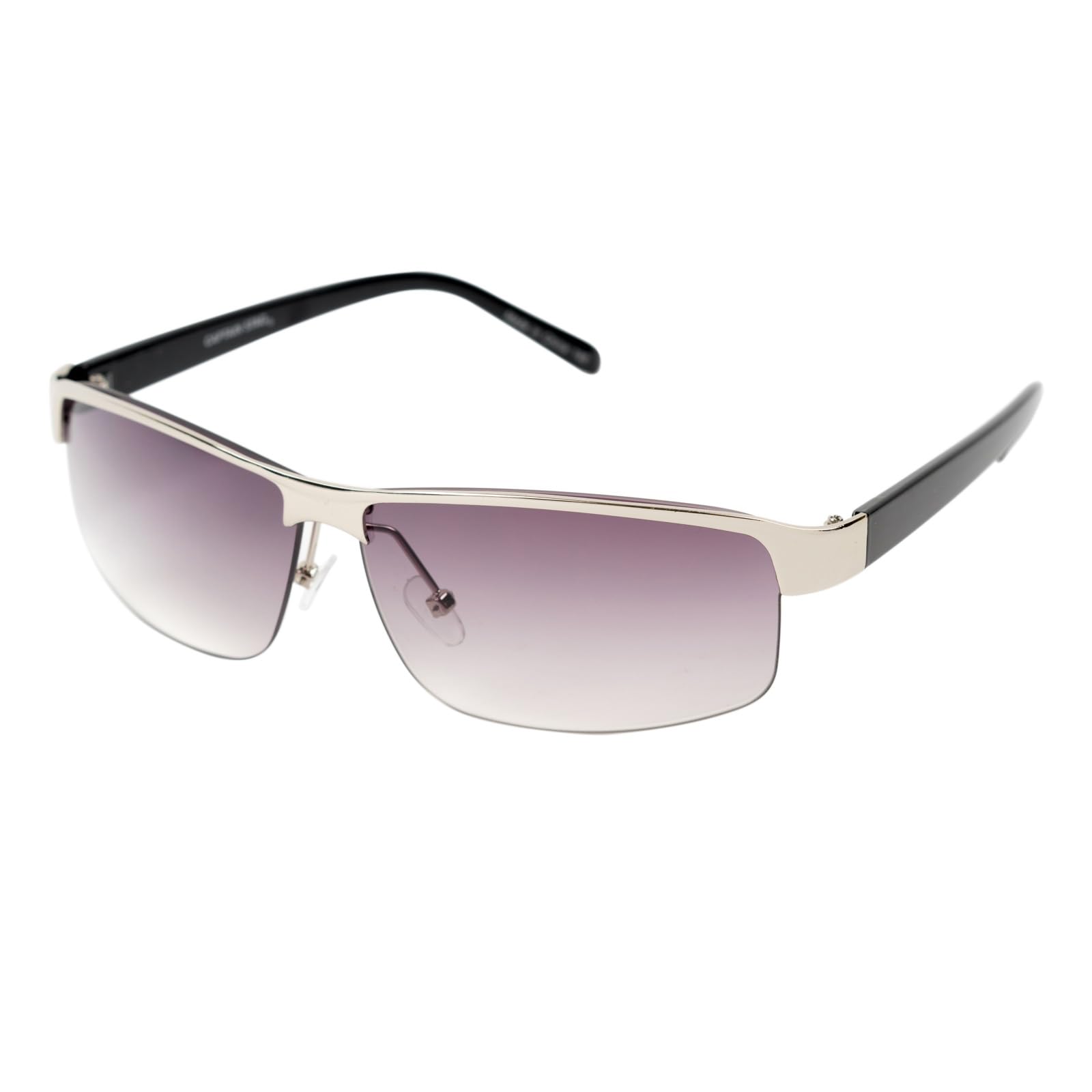 

Captain Stag Men s UV Protection Sunglasses with Case, Stylish Designer Sunglasses for Driving, Outdoor Use, Metal Frame, Silver, CS-002-2