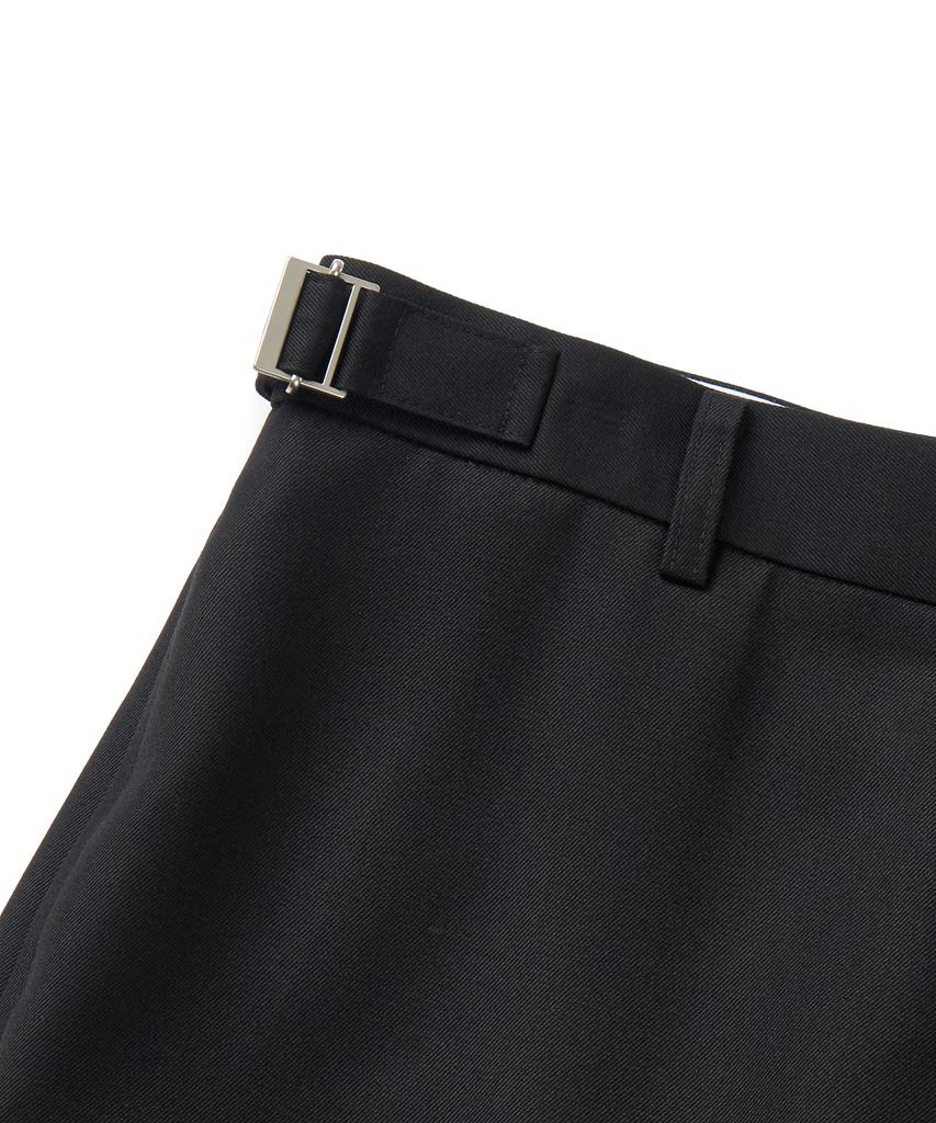 Neibieol Fine Wool No-Tuck Straight Pants - Black