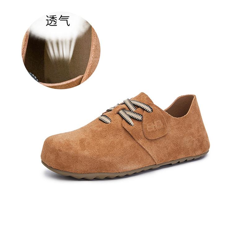 

Кожаные ретро туфли-одиночки 2025 весна новые, большеголовые, уродливые, милые туфли, повседневные, универсальные, женские туфли, темпераментные белые туфли 40 верблюд