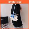 Chic Pu Leather Handbag For Women White Trendy Street Style Shoulder Bag 2023