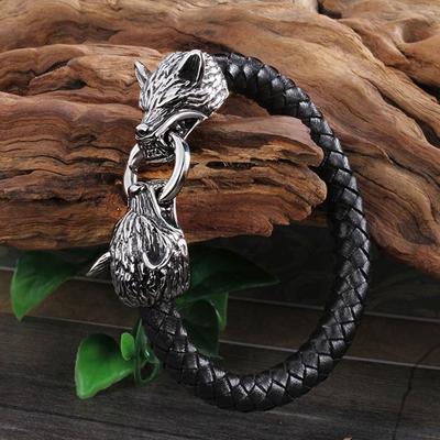 Yeni Yüksek Kaliteli Viking Deri Halat Bilezik Hip Hop Erkekler Takı Punk Erkek Deri Moda Erkekler Muska Bilezik Hediye