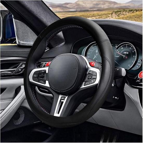 14.5 -15  Car Steering Wheel Cover, Microfiber Leather Cover, Anti-Slip Breathable Steering Wheel Decoration, Universal Steering Wheel Accessories