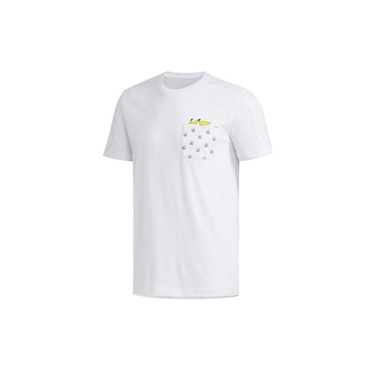 adidas neo x POKMON Crossover Series Pikachu Printing Pocket Short Sleeve White Men s FM0326 XXL