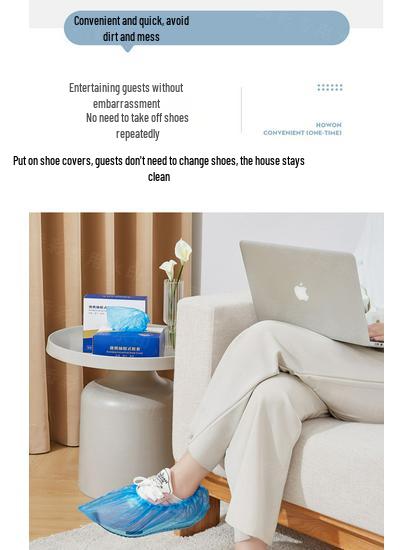 Waterproof Non-Slip Disposable Shoe Covers: Thick, Wear-Resistant, Non-Woven Foot Covers for Indoor Use