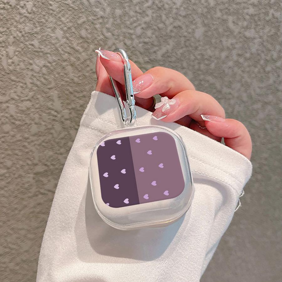 Case For Samsung Galaxy Buds 3Pro Live 4Pro 4 Pro 2Pro 3 FE 2 Clear Earphone Cases Cover With Hook Cartoon Heart