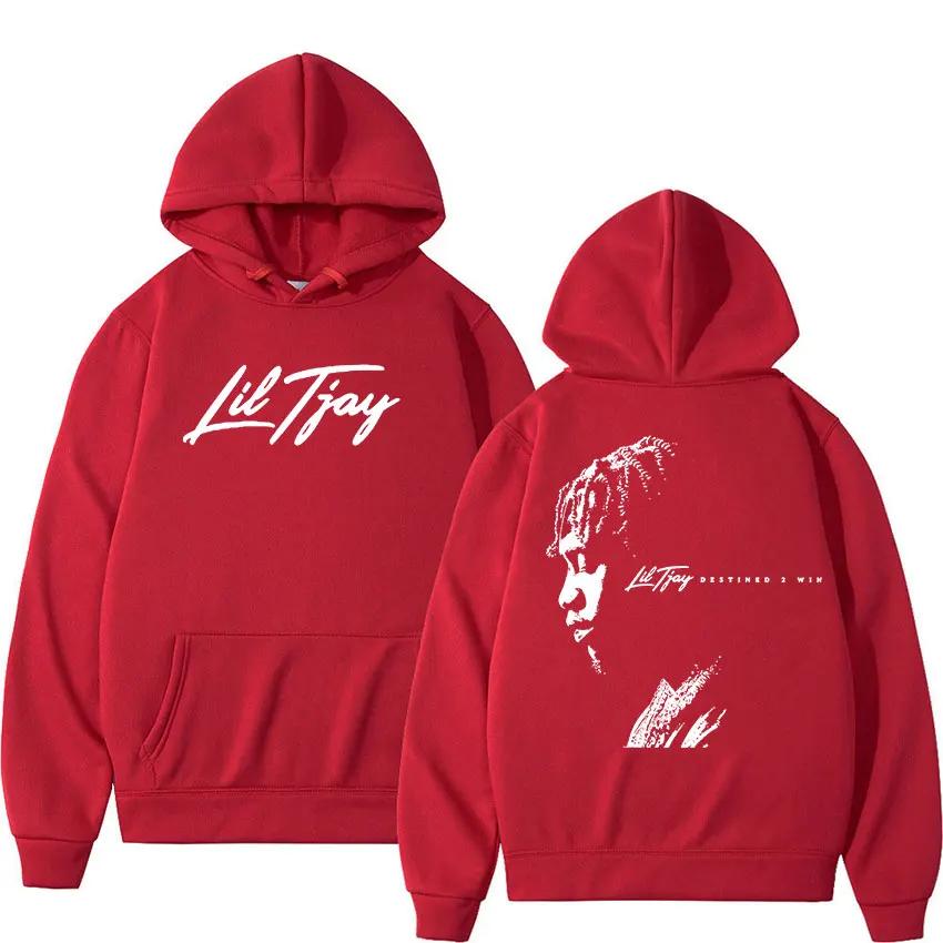 Rapper Lil Tjay Grafik Hoodie Destined 2 Win Musikalbum Pullover Sweatshirt Herren Damen Hip Hop Mode Mit Kapuze Gothic Streetwear
