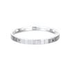 Douyin Live National Style White Copper Mahjong Bracelet - Thick Silver Patterned Unisex Bangle