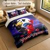 Custom Name Text Bedding 3Pcs Set,Miraculous Ladybug 1 Duvet Cover 2 Pillowcases Soft Bed Linen For Gift