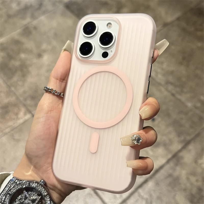 Advanced Corrugated Magnetic Suction Suitable for Apple 16proMax Mobile Phone Case Matte IPhone 15 Fall Protection Case 14