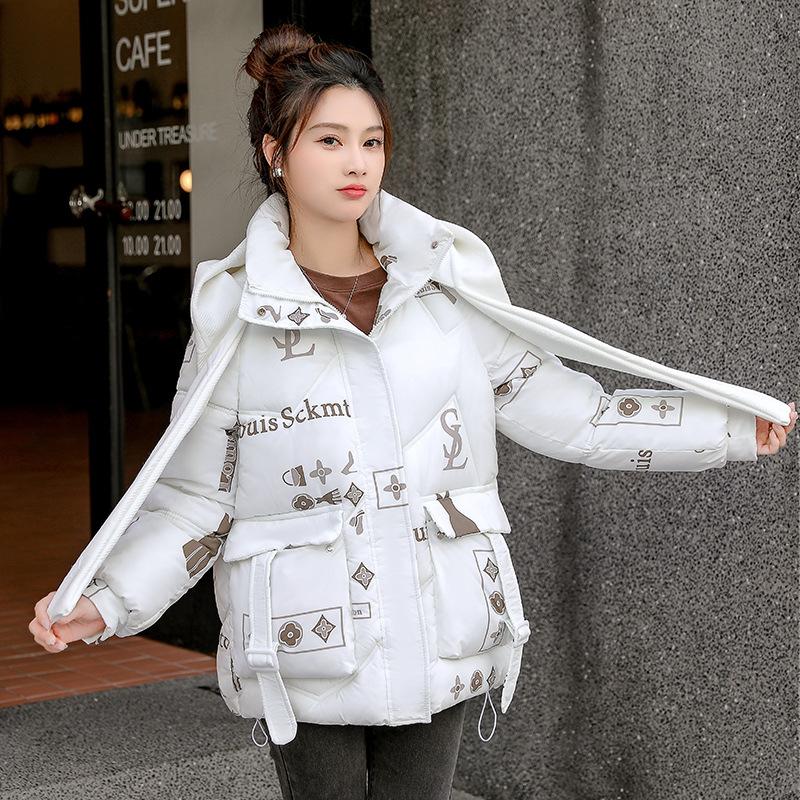 Down and Padded Jacket Winter 2025 New Fashion Padded Jacket Warm and Loose Thickened Hooded Cropped Jacket Cotton Jacket Ins