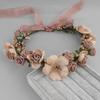 Sweet Seaside Jewelry Simulated Flower Wreath Handmade Lace Strap Bridal Wedding Headdress Headpieces Headwear Wreath