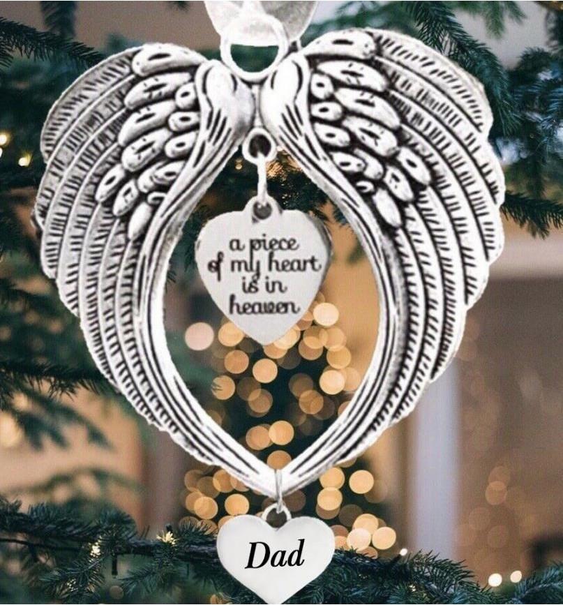 Of Piece Elegant My Heart Is In Heaven Angel Wing Christmas Gift Ornament