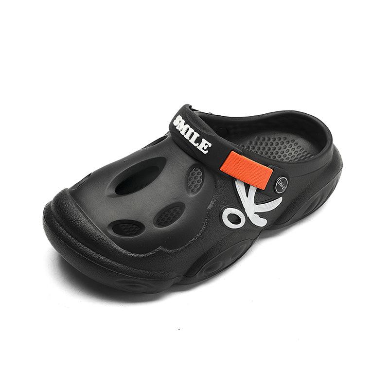 Two-wear hole shoes men's summer 2025 new outer wear trend, anti-skid beach thick-soled bag head slippers