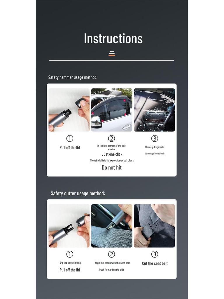 Car Safety Hammer: Emergency Window Breaker and Escape Tool