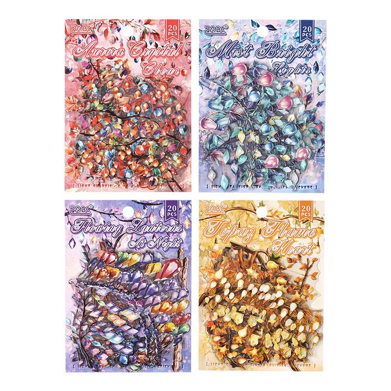 20 pcs INS Stickers pack Lighting theme Decorative Hand Account Adhesive Diy Diary handmade Scrapbooking material