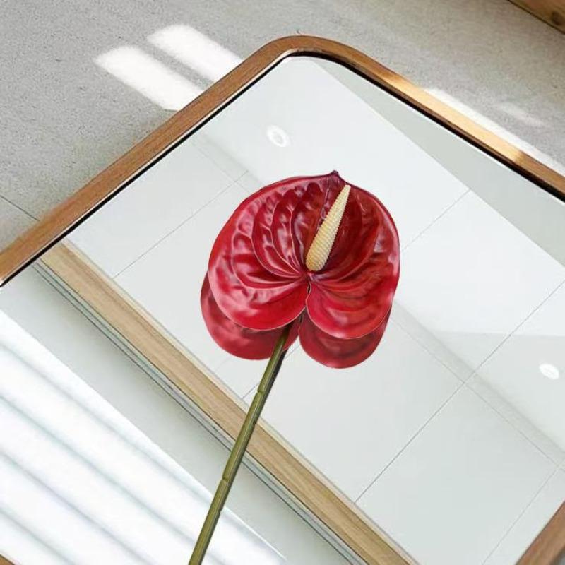 Anthurium Artificial Flowers, Single Anthurium Artificial Flowers, Home, Wedding, Soft Decoration, Flower Arrangement and Decorative Flower Art