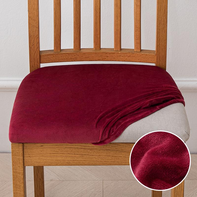 Velvet Stretch Fit Chair Seat Covers,Soft Solid Color Dining Chair Cover Removable Washable Chair Protector for Kitchen, Hotel