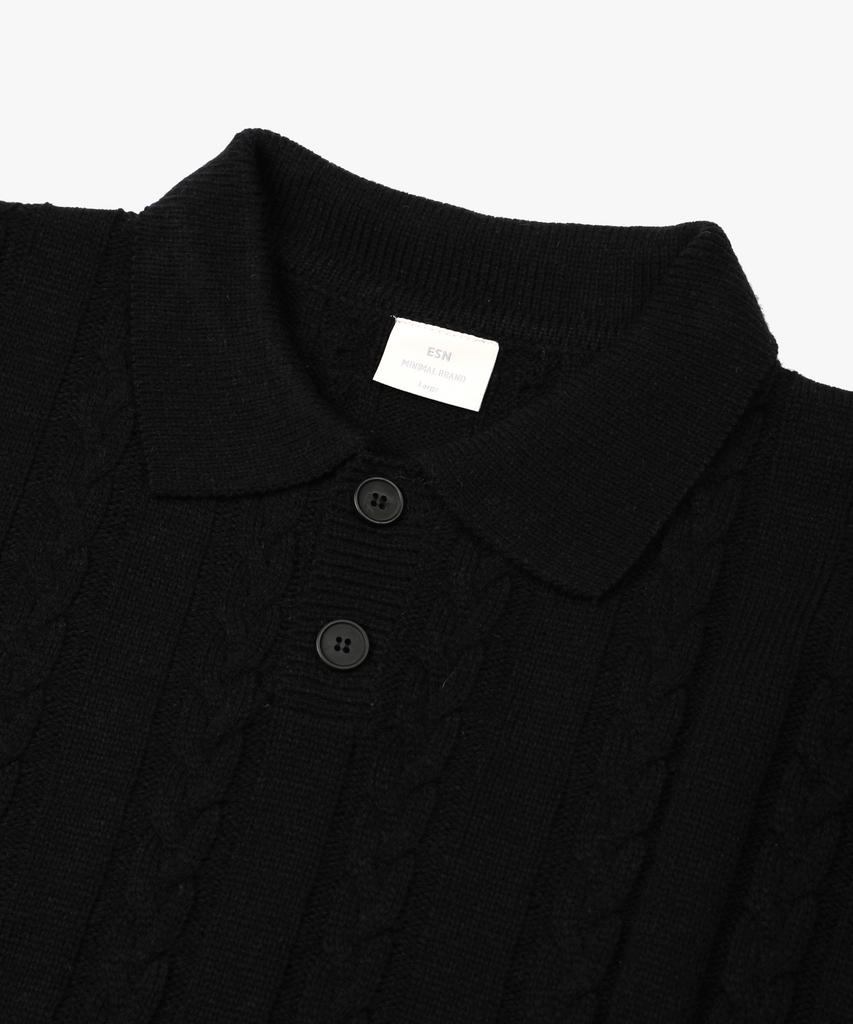 ESN Soft Cable Collar Knit Black