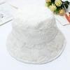 Lace Flower Fisherman Hat for Women, Summer Sun Protection, Glitter Wide Brim Hat