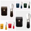 Leather Bag Elderly Person Folding Shoehorn PU Handle Portable Shoe Lifter Tool  Travel