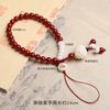 Red Agate Mobile Phone Lanyard, Hand-woven Bodhi Lotus Wrist Strap, Unisex Mobile Phone Chain, Gift Key Anti-loss Strap