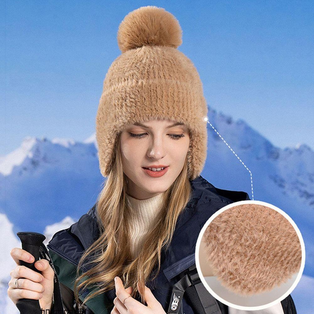 Soft Plush Hat Fluffy Beanies Caps Versatile Lei Feng Hat  for Women Girls