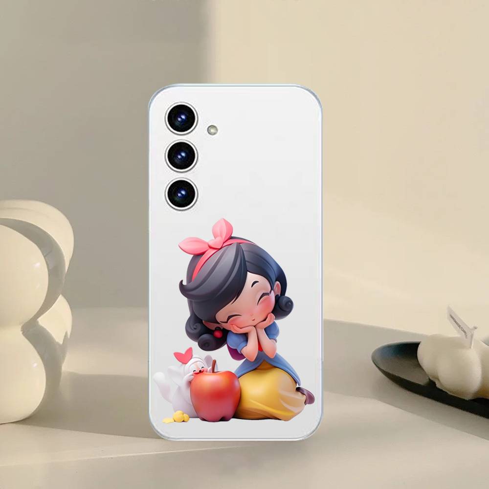 Cute Princess Phone Case For Samsung Galaxy S21 S22 S23 S24 S25ULTRA FE Ultra Plus5G A52S Transparent Cover