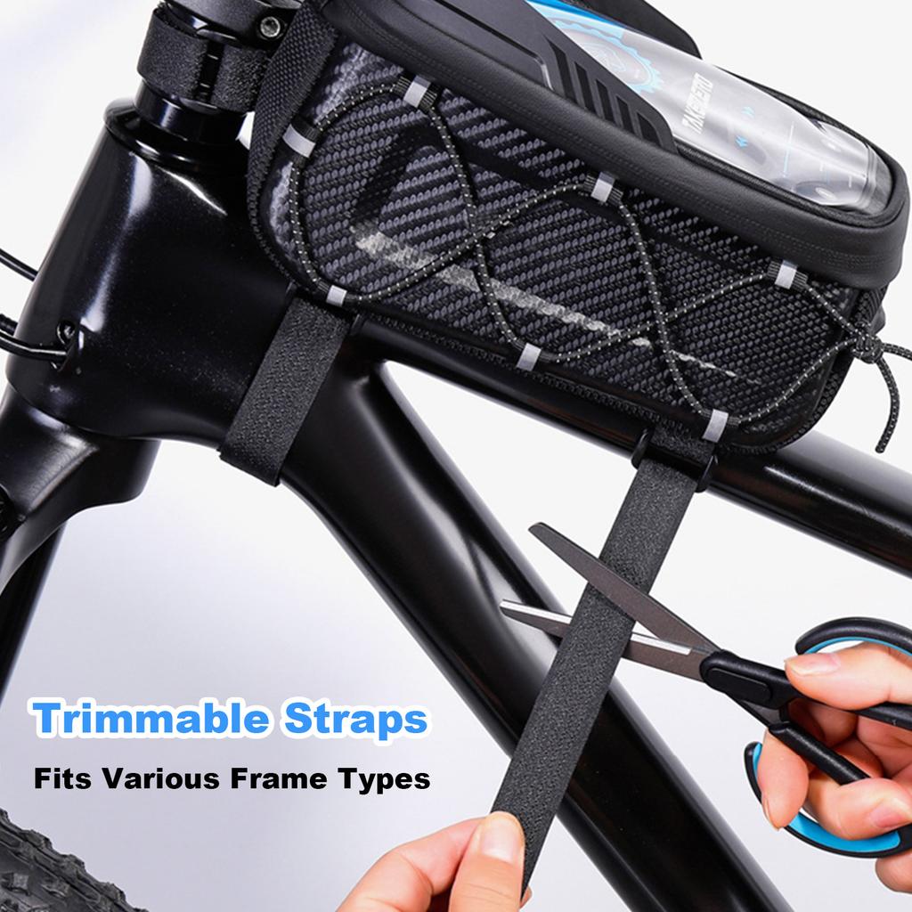 Bike Bag Reflective Saddle Bag Front EVA Hard Casing Beam Bag A39 Earphone Hole Design Expandable Elastic Cord