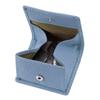 Yocipa Étui à monnaie fin en cuir véritable pour hommes et femmes, Portefeuille compact avec porte-monnaie en cuir, Petit, Élégant porte-monnaie, Léger (Bleu)
