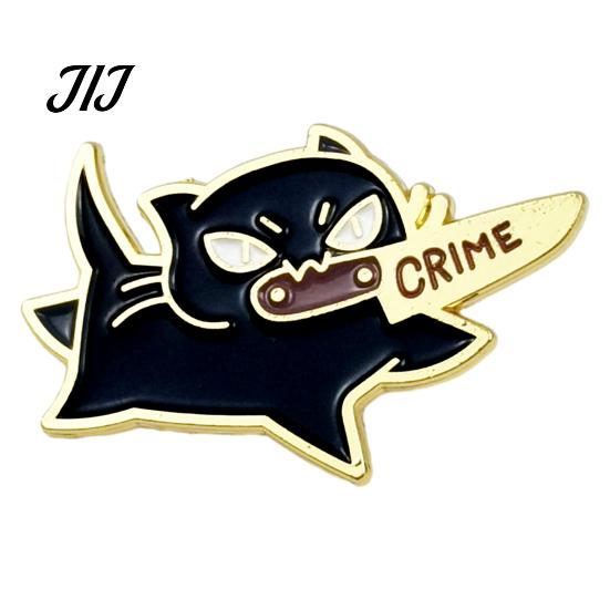 Canvas Bags Brooch Cartoon Black Cat Pin, Enamel Animal Lapel Pin for Collars Decorative Pins Men Women, Badge Clothing Scarves Sweaters Alloy