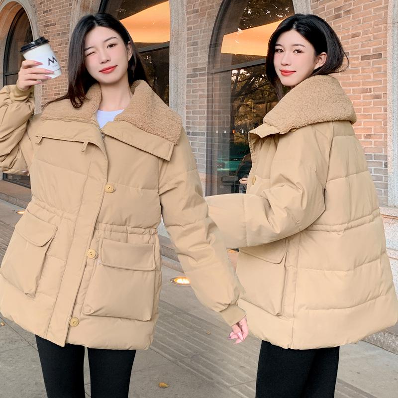 Maillard Women's Winter Wool Coat - Large Lapeled, Stylish, Medium/Long Length, Loose Fit, Thick, Cotton Blend
