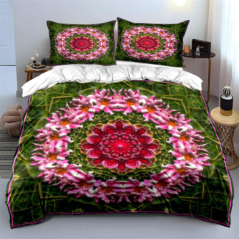 Blossoming Mandala Symphony Bedding Sets Duvet Covers Pillowcases(1* Duvet Cover 2* Pillowcases Without Duvet Insert)