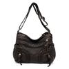 Vintage-Style Distressed Hobo Bag with Tassel Details Casual Crossbody Purse for Women Large Capacity Shoulder Bag Women's Stylish Handbag