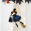 Seasonal Halloween Hanging Accent with Fabric Figure and Star Charm for Entryway or Party Window Display Indoors