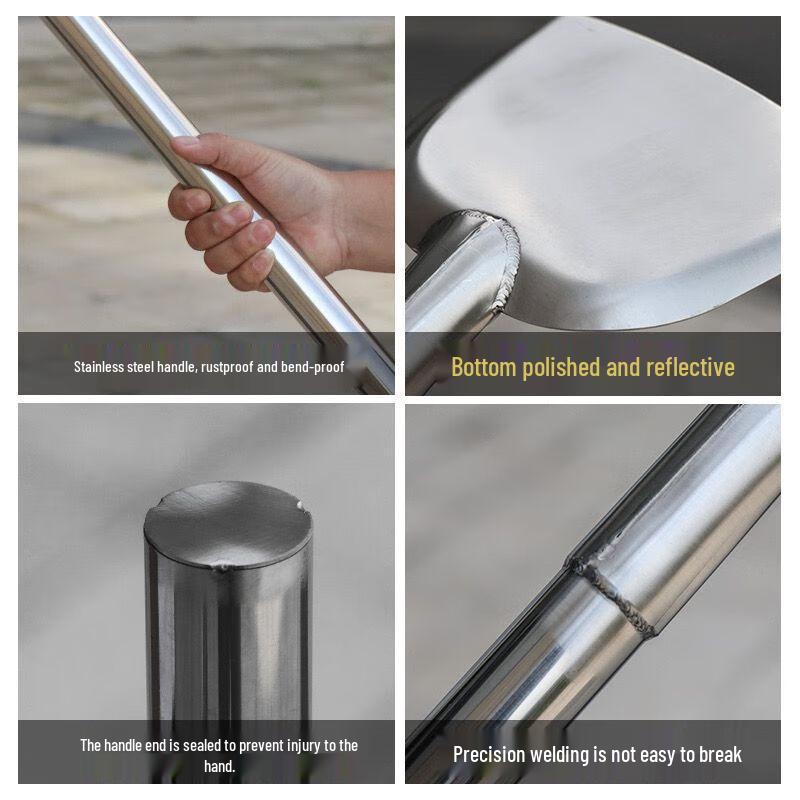 Long-Handle Stainless Steel Wok Spatula