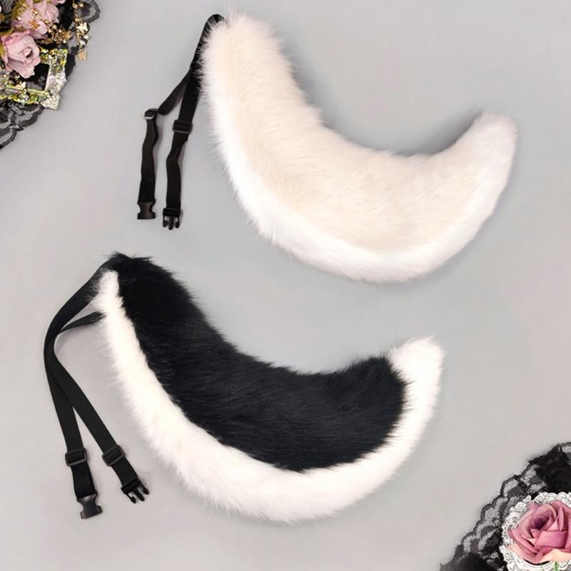 Foxes Wolf Ears Headband Faux Furs Tail Halloween Cosplay Party Costume Accessories Gumiho Costume for Women Men Gifts