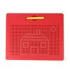 714pcs Magnetic Beads Drawing Writing Pad Sketch Board with Pen Kids Educational Toys (Red)
