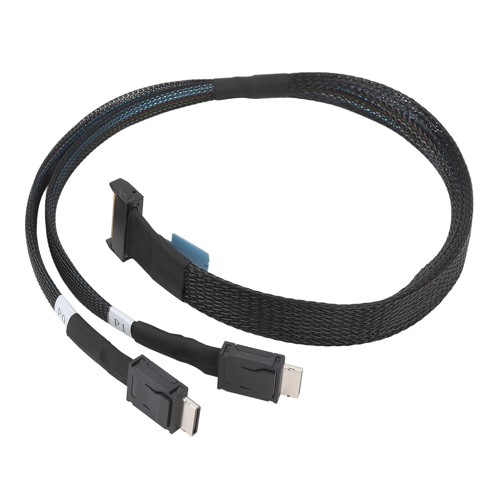 

8i to Oculink SFF 8611 4i Cable PCIe 5.0 32GTs для MCIO X8 to 2 SFF 8611 Cable для данных сервера
