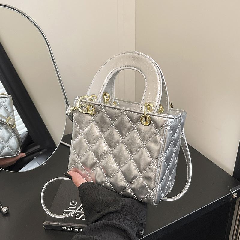 Chic Diamond Quilted Faux Leather Shoulder Bag for Women, Vintage Style Crossbody Hobo Purse, Soft Texture Handbag