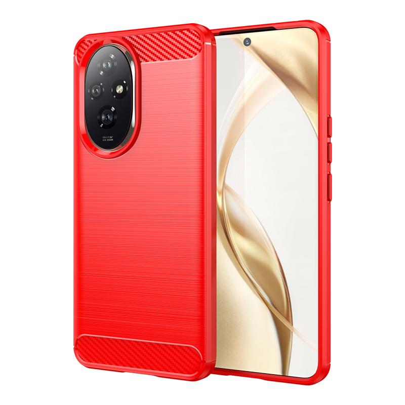 

For Honor 200 Case Bumper Anti-knock Soft Silicone Carbon Fiber Back Cover For Honor 200 Pro 200 Lite Case For Honor 200 Case For Honor 200 Lite красный