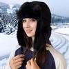 Womens Winter Fleece-Lined Suede Velvet Beanie Hat With Ear Protection Windproof Warm Cycling Skiing
