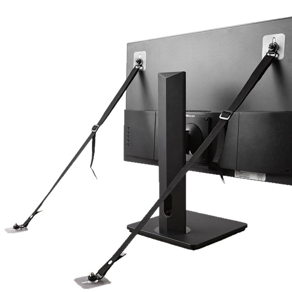 Adjustable No-Drill TV Safety Strap - Anti-Tip, Shockproof, Anti-Tilt for Cabinets and Desks