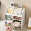 Desktop Storage Cabinet: Pen Holder & Hair Accessories Organizer