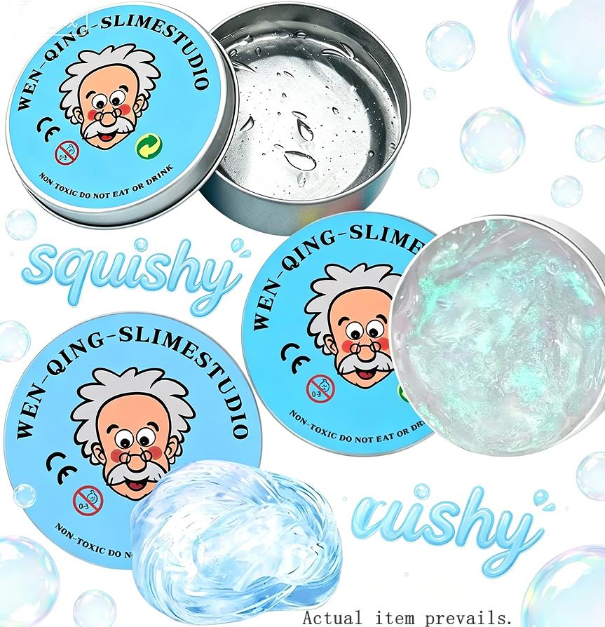 Neue Stressabbau-Spielzeuge Alter Mann Flüssiger Squishy Transparenter Kristall-Schleim Flauschiger Schaum-Knete Kinder Sicher Hüpfender Dehnbarer Farb-Schleim
