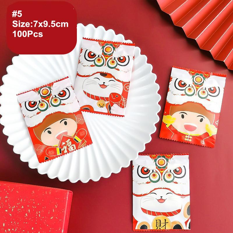 Chinese New Year Snowflake Crisp Biscuit Cookie Candy Packing Bags Manual Baking Packing Machine Sealing