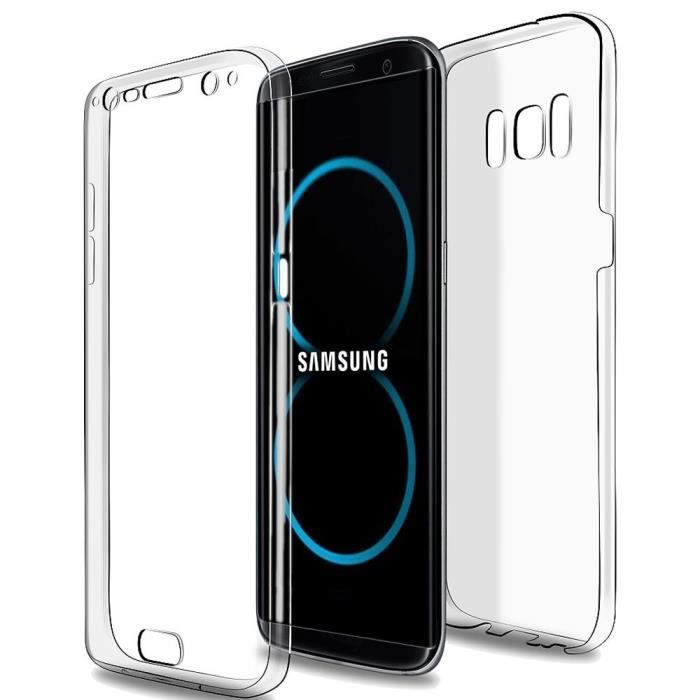 Coque pour samsung galaxy s8 plus intégral 360 etui protection transparente clair silicone doux flexible caoutchouc étui en gel